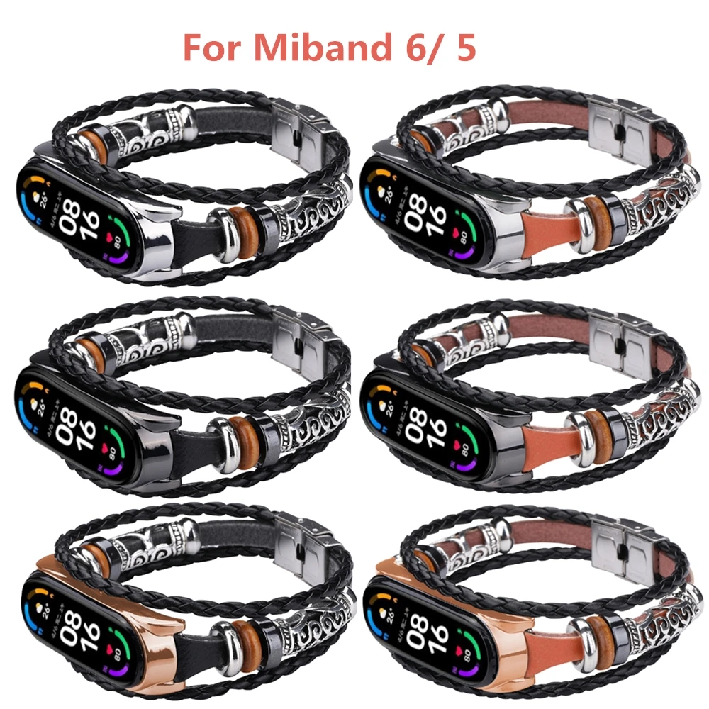 

Ремешок сменный в этническом стиле с металлической пряжкой для Xiaomi Mi Band 6/6 NFC