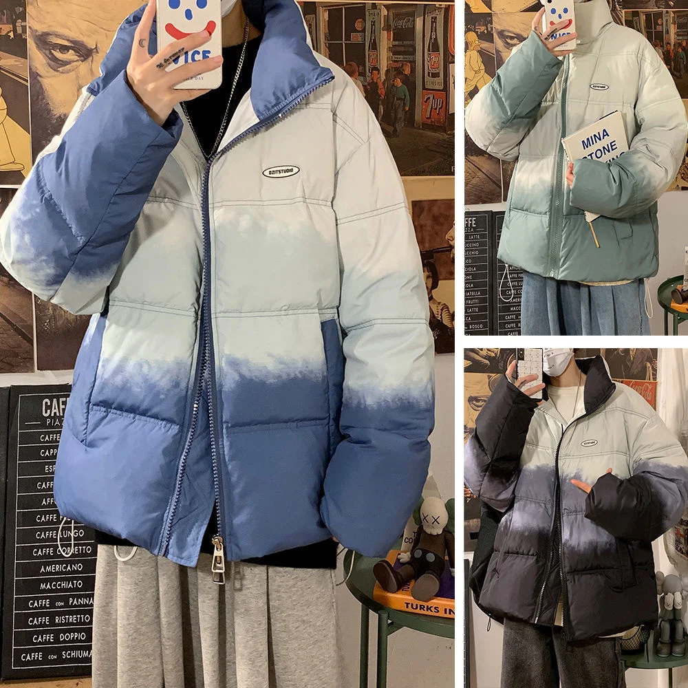 

INXYZ Trendy Winter New Style Tie-dye Velvet Men Cotton coat Jacket Plus Size Casual Thick Down Jacket Women Warm Parka Jacket