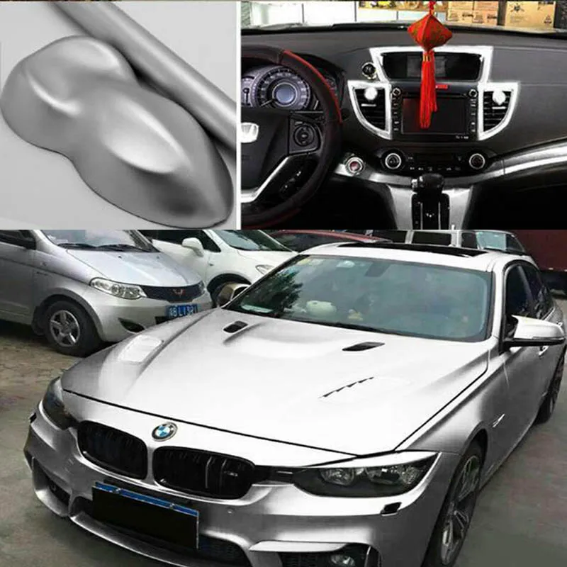 Хромированная Матовая Серебристая атласная виниловая металлическая пленка для