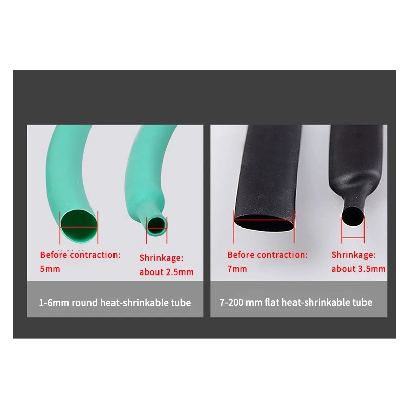 Термоусадочная трубка термостойкая для проводов 1 м 2:1 мм 2 3 4 5 6 8 10 12 мм|Кабельные