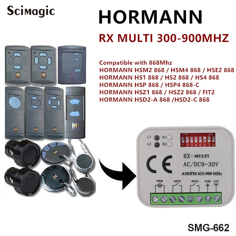 HORMANN пульт дистанционного управления для Гаража Приемник HORMANN HSM2 868, HSE2 868, HS1, HSP, HSZ, HSD2-A открывалка для гаражной двери 868 МГц передатчик приемник