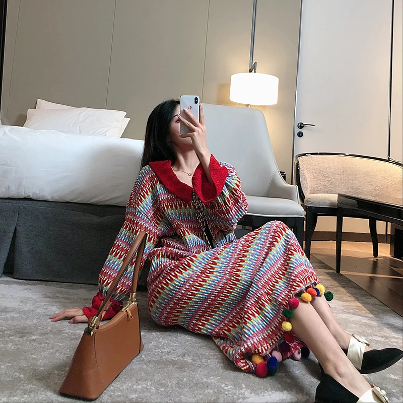 

XUXI Women 2020 New Sweater Spring Thin Coat Multicolor Leisure Korean Version Retro Two-piece Cardigan Lapel Up Sweaters FZ0382