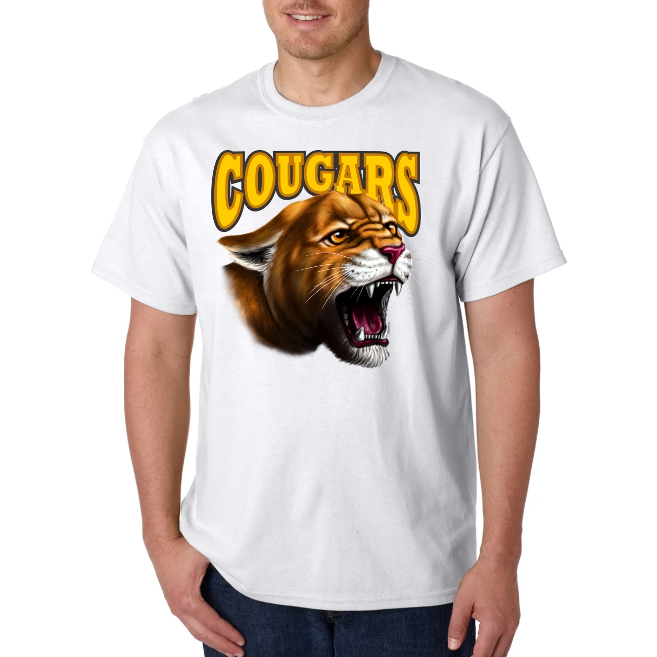 Американская футболка Bayside школьная команда талисман|Мужские футболки| |