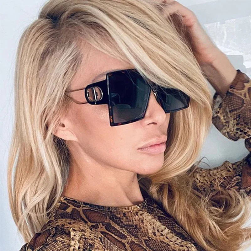 Feishini-gafas de sol de gran tamaño para mujer, lentes de sol de moda, de diseñador de marca de lujo, originales, de alta calidad, estilo celebridad Vintage, 2022