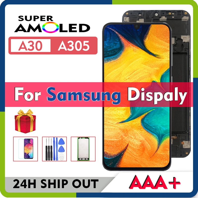 

ЖК-дисплей A305 для Samsung A30 2019 SM A305F A305FN A305G A3050 DS, сенсорный экран с дигитайзером в сборе Incell или OLED, оригинал