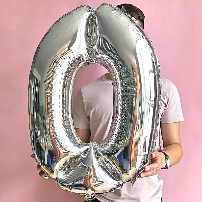 

8 16 32 40 inch gold silver number foil balloons wedding event christmas halloween festival birthday party B9-18