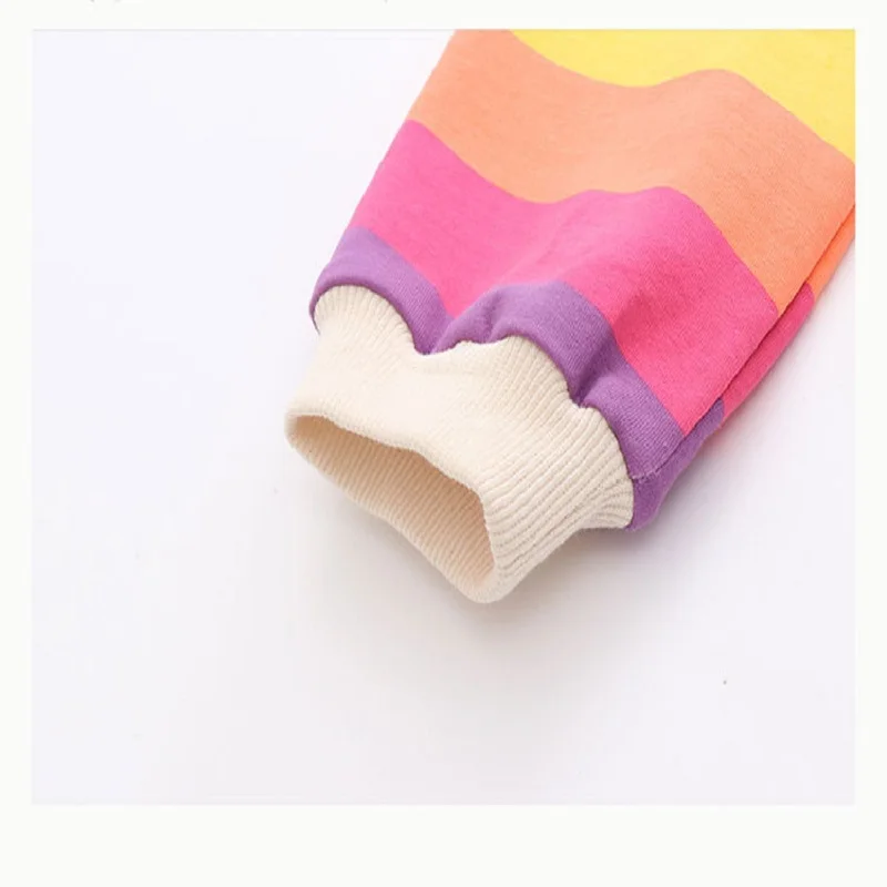 Футболка для детей Радуга девочек топ с длинными рукавами футболки в