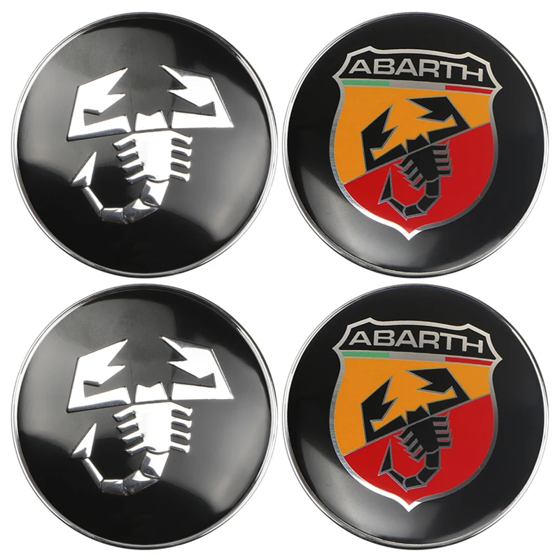 4 шт./лот 60 мм автомобиль Abarth колесо крышка на руль эмблема для Fiat Abarth Punto 124/125/125/500 stilo ducato автомобильные аксессуары