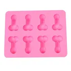 В форме пениса поднос кубика льда силиконовая форма для выпечки в форме цветка формы для шоколада для декорирования торта розовый Силиконовый мороженое-желе пресс-форм