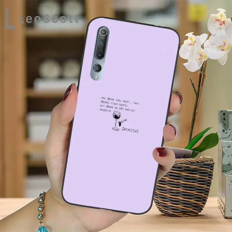 

purple Doodles Aesthetics Phone Case For Xiaomi Redmi 7 8 9t a3Pro 9se k20 mi8 max3 lite 9 note 9s 10 pro
