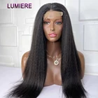 Натуральные волосы Yaki, 32 дюйма, 34 дюйма, HD, прозрачные, 13x 4, 4x5x5