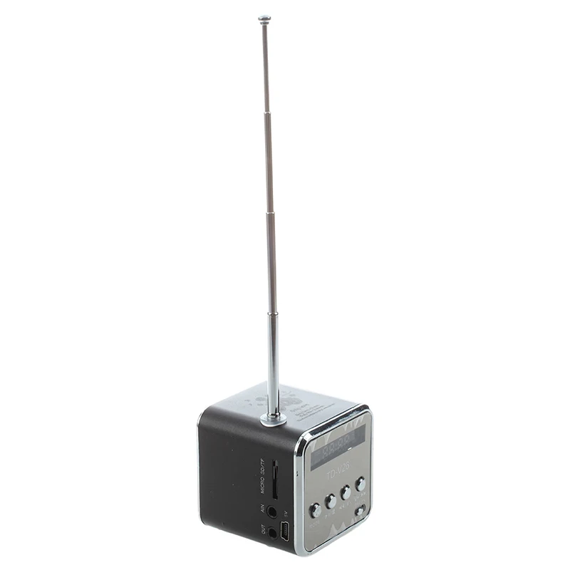 Горячая 3C-TD-V26 портативный мини-динамик с цифровым и Micro SD/TF/USB/FM-черный |