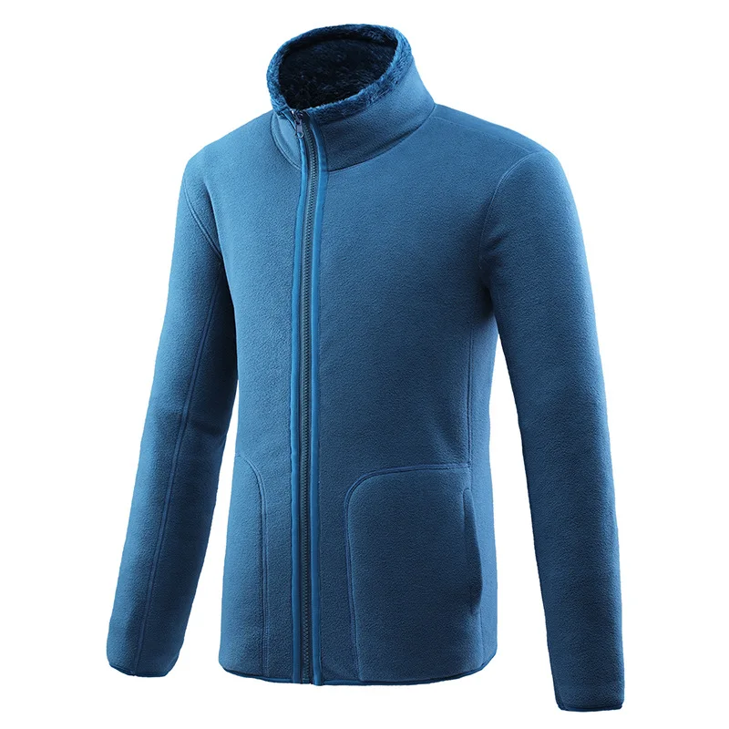 Men Blue 5XL мужская и женская зимняя бархатная утолщенная теплая куртка для спорта на открытом воздухе, альпинизма, рыбалки, верховой езды, пешего туризма, ветрозащитная Теплая Флисовая Куртка - Цвет: Men Blue