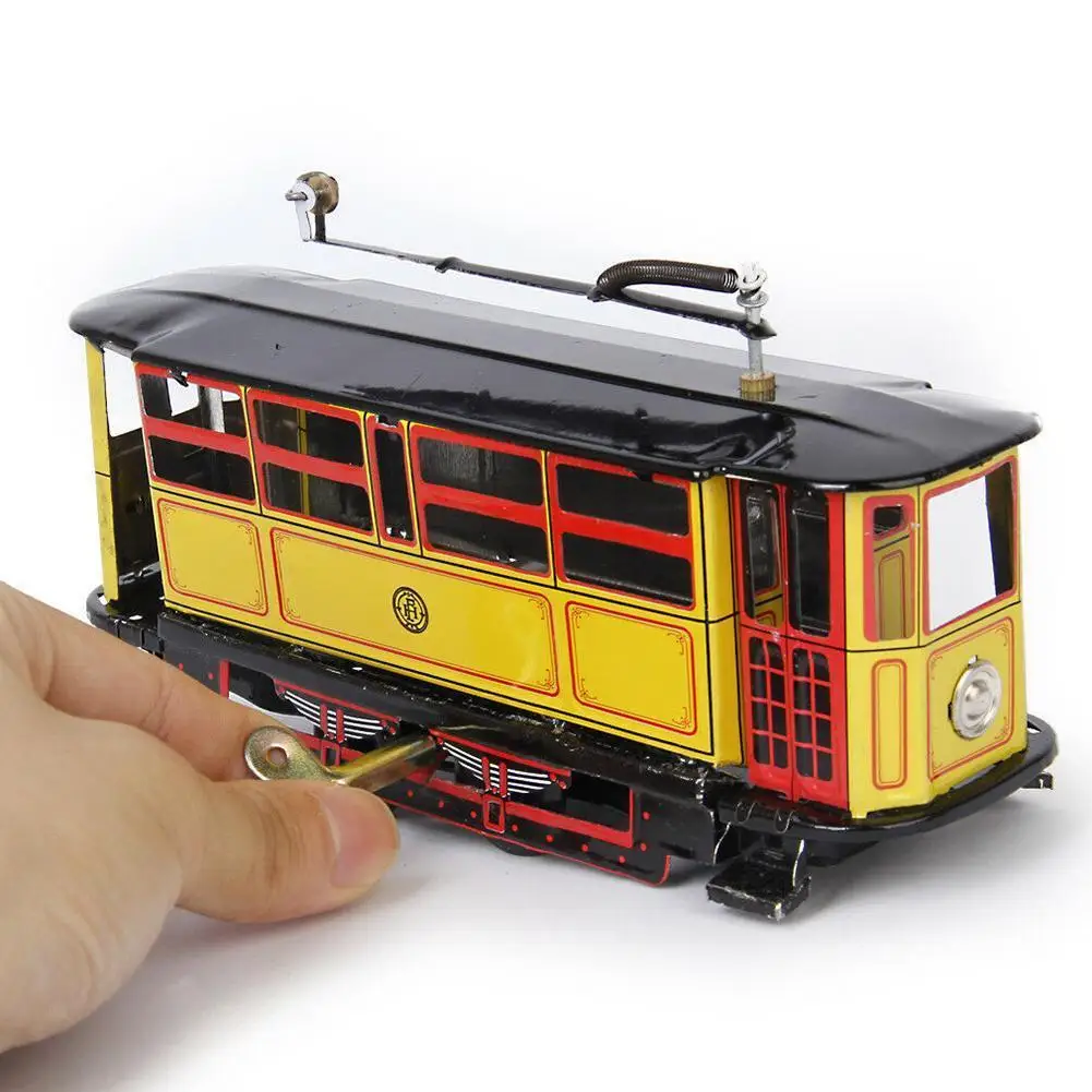 

Retro Wind Up Tram Cable Bus Clockwork Streetcar Toy Tram With Poles Retro Toys For Adults And Children Tin Toys