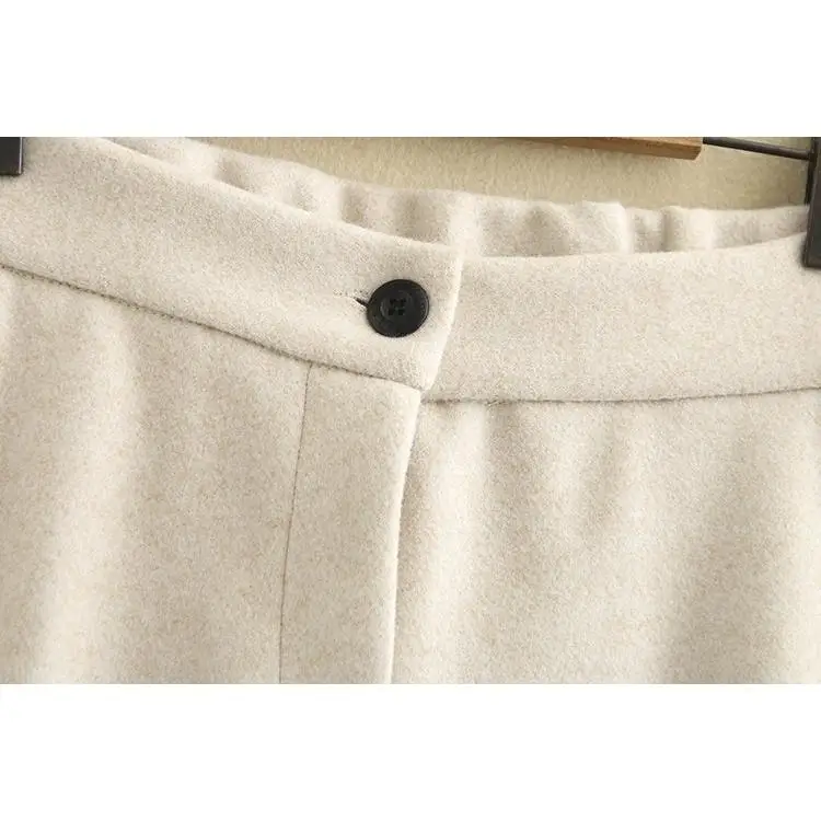 Большие размеры XL-4XL эластичная резинка на талии широкие брюки бежевые серые