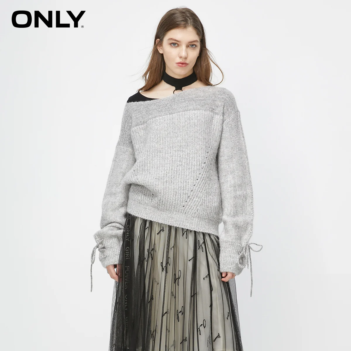 Только женский яркий трикотажный свитер | 119324574 - Цвет: DARK GREY MELANGE