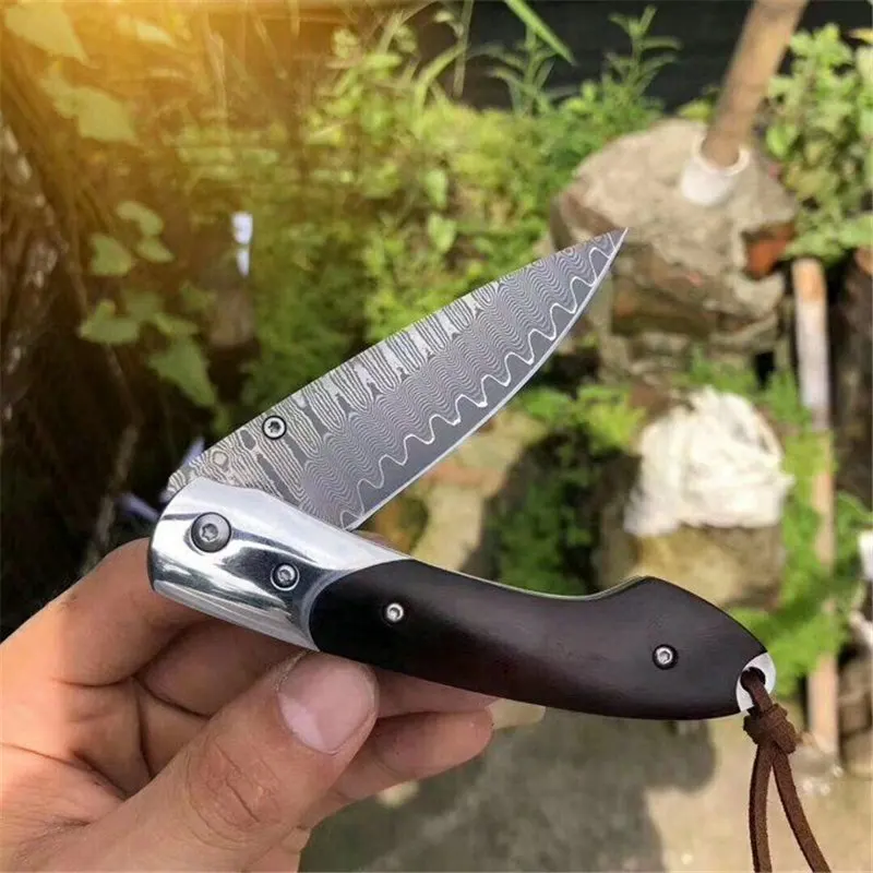 Кованый дамасский нож MASALONG переносной складной для выживания с