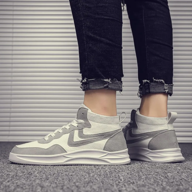 Leader Show Men's Fashion Casual Shoes High Top Sneaker 2019 Spring New Men Quality Non-slip Walking Shoe Zapatillas | Обувь