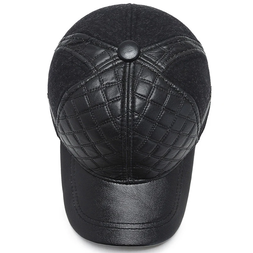 Новая зимняя мужская Кепка из ПУ кожи бейсболка мужские шапки и кепки шапка для
