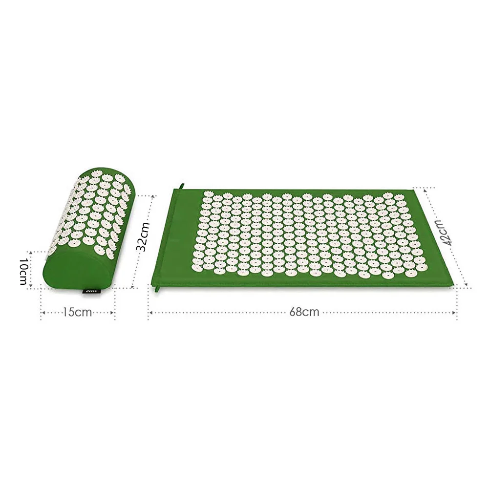 

Therapy Acupressure Mat Set Muscle Pain Tension Release Acupuncture Mat for Back/Neck Massager With Pillow Cushion Carry Bag
