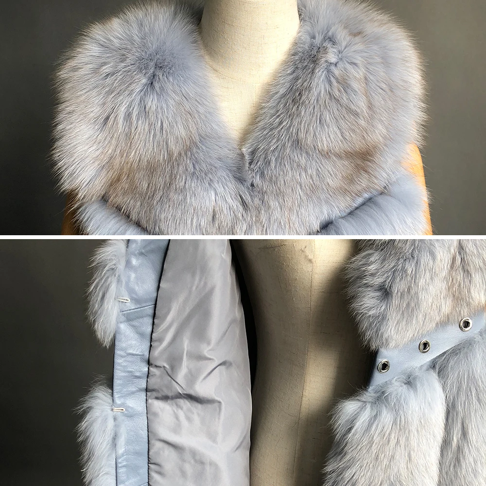 

Warm Real Fur Fox Vest Women Winter Casual Genuine Fur Warm Coat Super X-Long Waistcoat Female Real Furs Wholesale