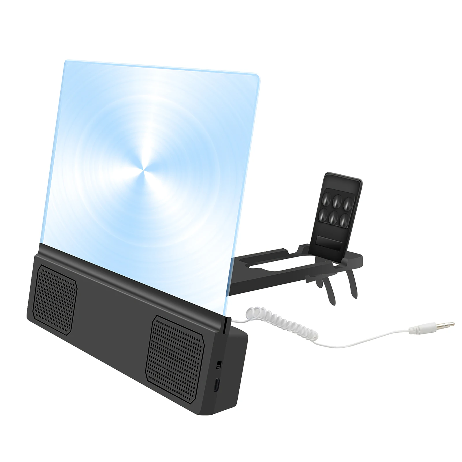 12 inch projector for mobile cell phone 3d screen magnifier speaker enlarge hd video amplifier desk stand smartphone accessories free global shipping