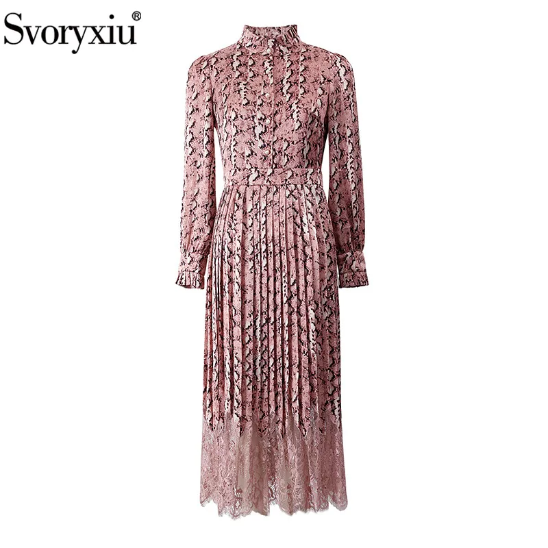 Женское Плиссированное длинное платье Svoryxiu разноцветное элегантное вечернее с