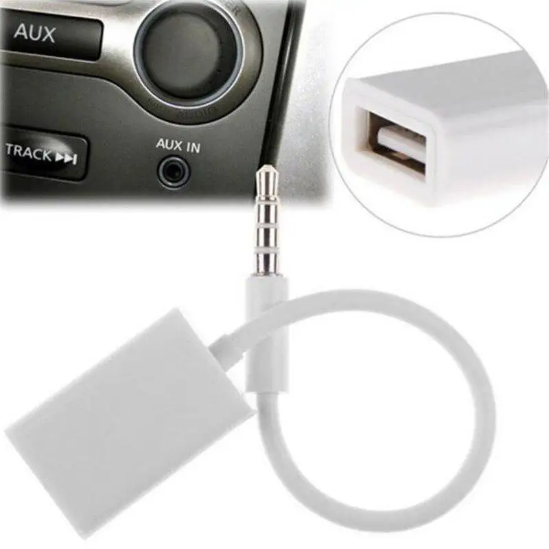 Кабель преобразователь Adeeing для автомобиля SUV MP3 3 5 мм штекер AUX аудио разъем к USB 2 0