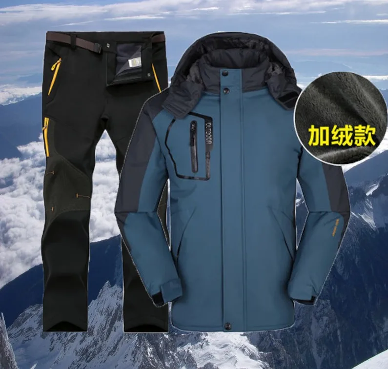 Зимняя одежда для альпинизма походная куртка мужские флисовые штаны флисовая