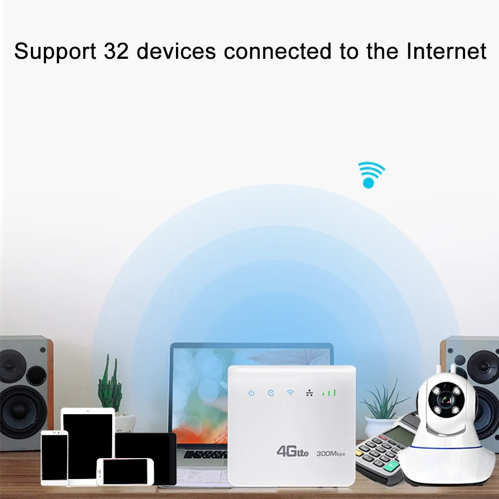 

Networking Wifi Routers SIM Card 4G LTE Portable Modem LAN Port Professional Office Unlocked CPE Mobile Wireless 300Mbps