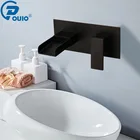 Смеситель OUIO Водопад для раковины, качественный черный настенный кран, из латуни, элегантное жизненное украшение, для ванной комнаты, гостиницы