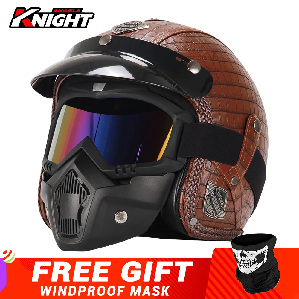 

Мотоциклетный шлем Cascos, винтажный мотоциклетный шлем, очки, маска