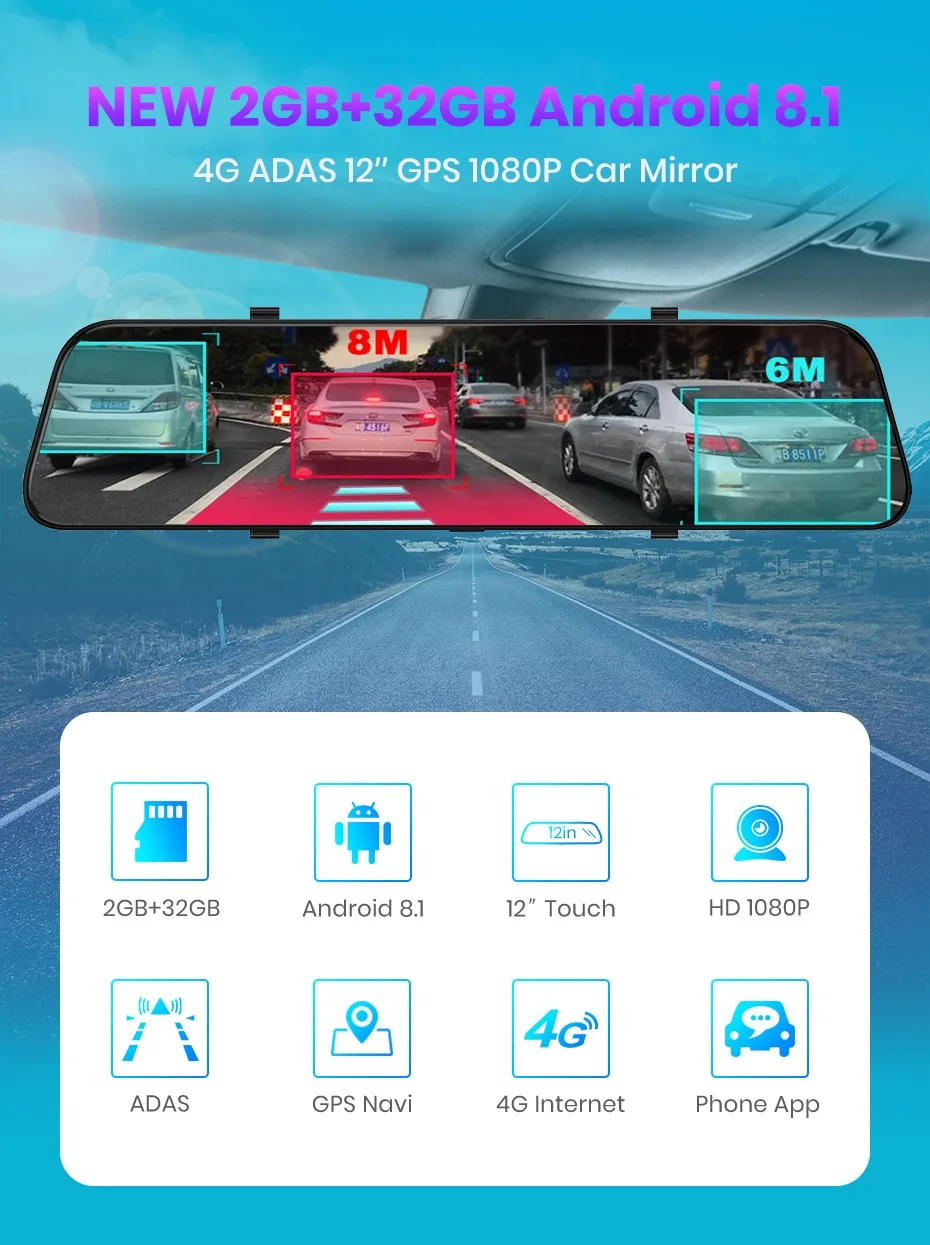 gps автомобильное зеркало заднего вида Авто рекордер 4G Android 8,1 Автомобильный видеорегистратор зеркало заднего вида с камерой Dash камера FHD Dash Cam