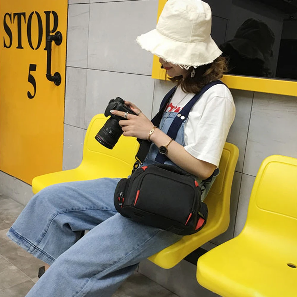 fashion waterproof dslr camera bag shoulder case high capacity shoulder backpack case for canon lens pouch photography photo bag free global shipping