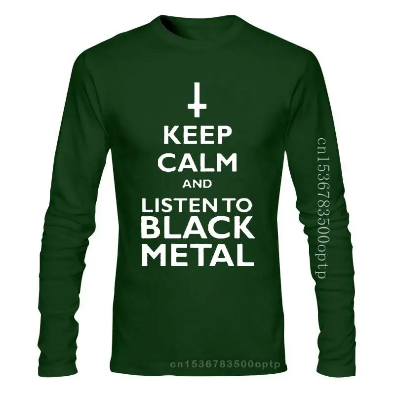 

New Keep Calm and Listen To Black Metal Custom Funny T Shirt Tshirt Men Cotton Short Sleeve T-shirt Top Tees