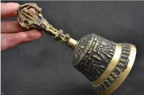 YM 304 Китай старый ручной резной Бронзовый колокольчик Статуэтка Коллекционные