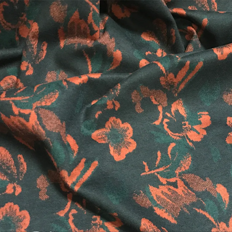 Небольшая Цветочная шерстяная жаккардовая ткань для платья женская вязаная