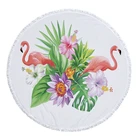 Мультяшное полотенце для плавания и загара с принтом фламинго, 150 см, пляжное полотенце из микрофибры, повседневное уличное одеяло для пикника