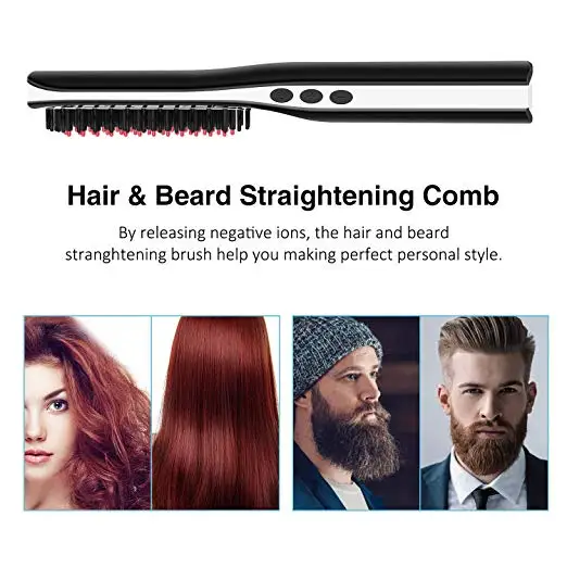 Беспроводной для мужчин быстрый выпрямитель для бороды Styler гребень lcd Многофункциональный беспроводной USB щетка для выпрямления волос MCH фен Расчёска