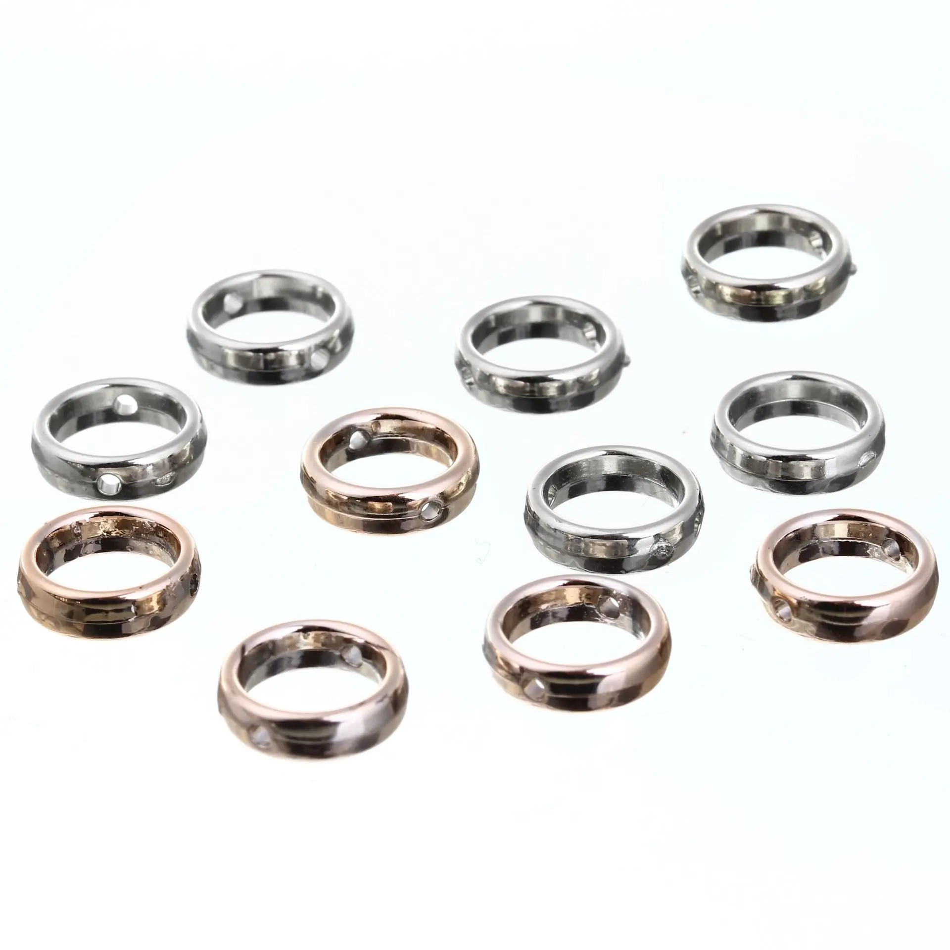 

100pc DIY Double Hole Round Alloy Loose Beads Wholesale Bracelet Necklace Beads Fashion Manual Handmake Material