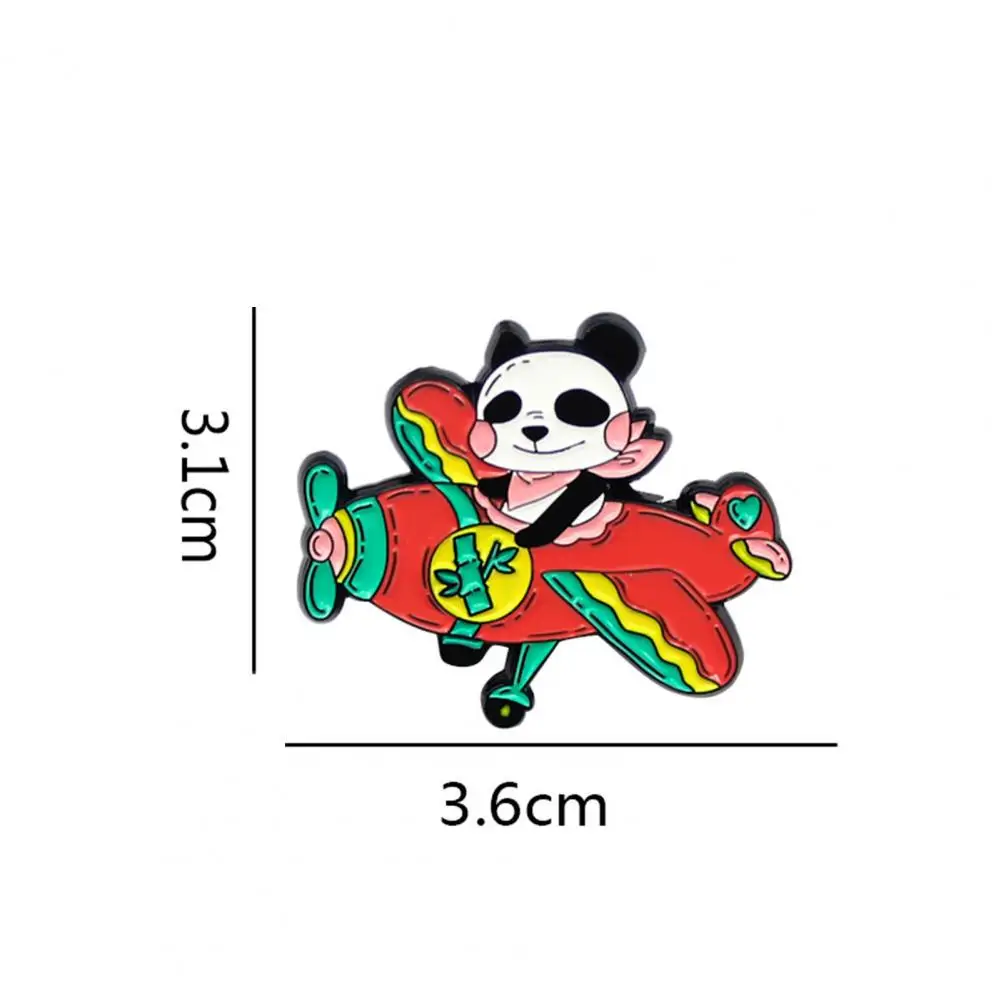 1 шт. эмалированная брошь летающий самолет панда забавное животное красный