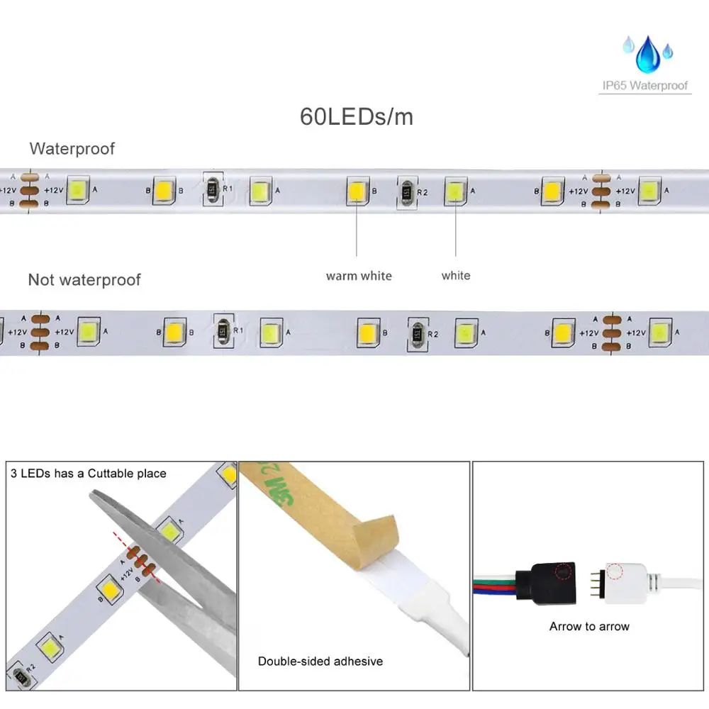 3 цвета светодиодные лампы смарт-лампы полосы WIFI диммер естественные белые огни