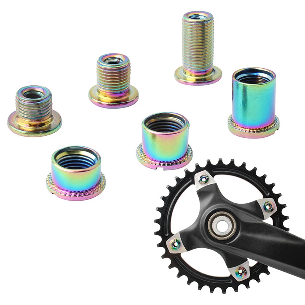 

5 Pcs Rainbow DIY Crankset Screws MTB Road Bike Chainring M8 Screws Attachment Sprocket Chainwheel Bolts Spare Part