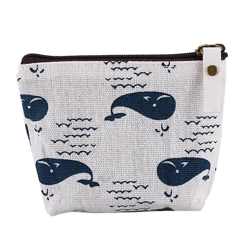 Милый мультфильм животных Холст Портмоне ключ кошелек мини сумка для хранения
