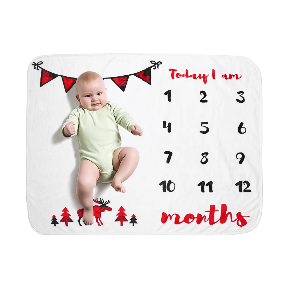 Рождественское одеяло для новорожденных фланелевое фотосессии ежемесячное