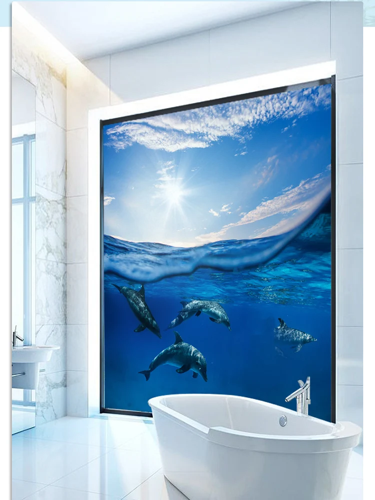 

Whale frosted window glass sticker bedroom living room shading bathroom light transmission opaque privacy film