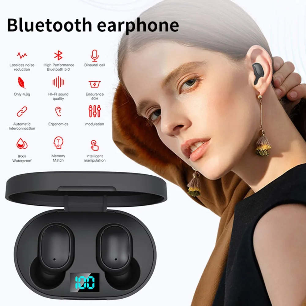 Наушники-вкладыши TWS с 5 0 Беспроводной Bluetooth наушники светодиодный Дисплей IPX4