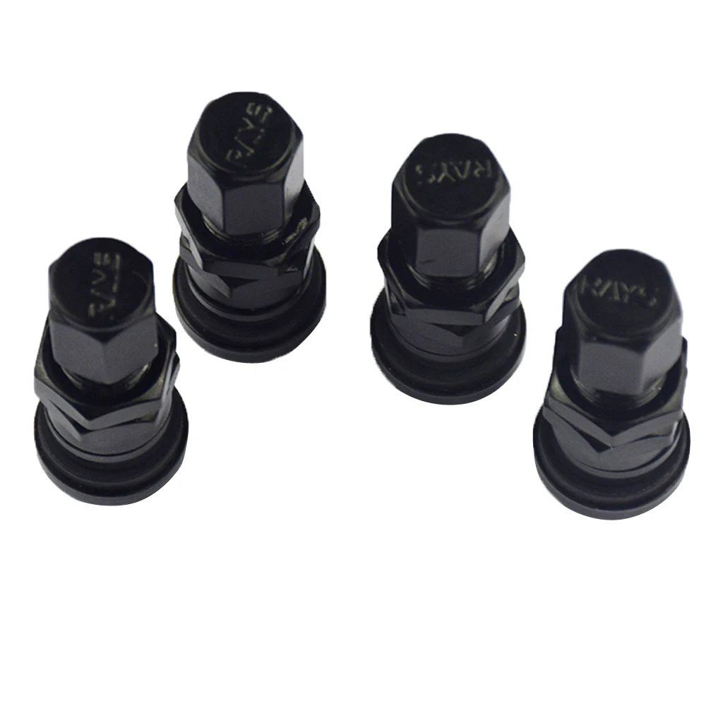 4x алюминиевый бескамерный шток клапана для шин с пылезащитной крышкой |