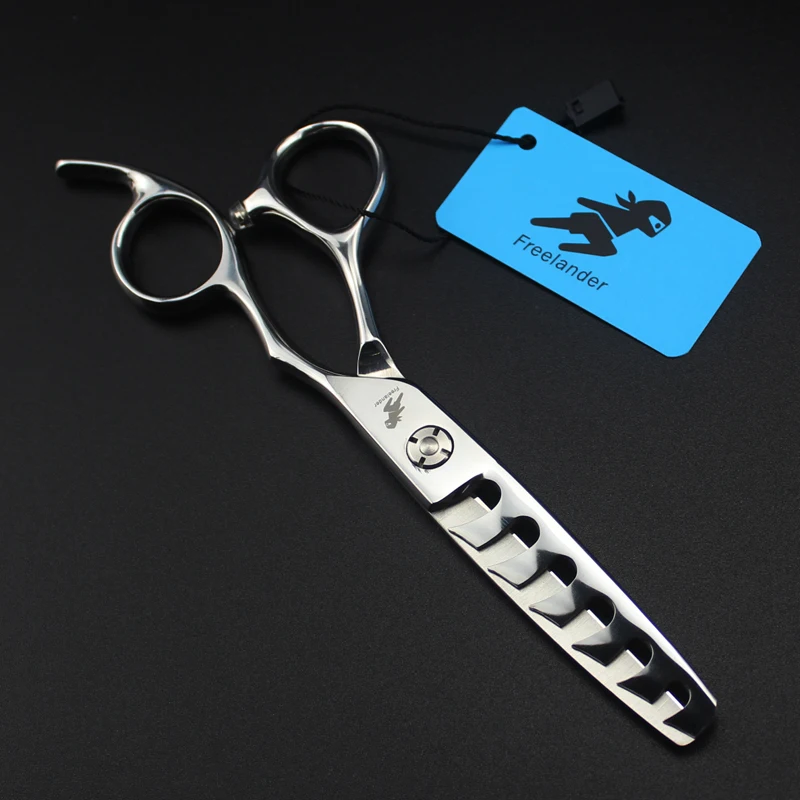 

440C steel 6 inch silver hairdressing scissors shark teeth hair thinning scissors Hairdresser scissors professional