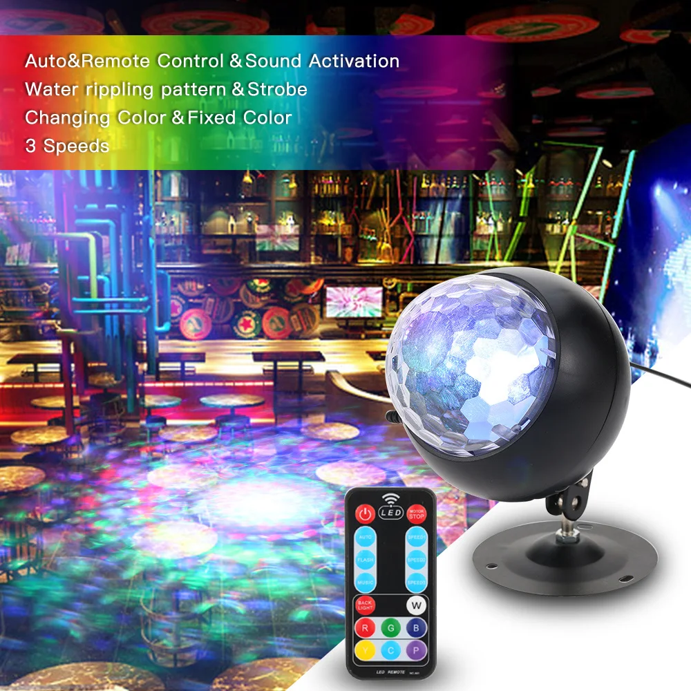

Tomshine 5V/12V 10W 3 Speeds 90 Degree Wide Beam Color Changing Mini Water Wave Ripple Effect LED Stage Wall Light Home Decor